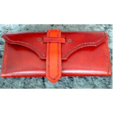 Handmade 1860 s Style Wallet in Light Mahogany.